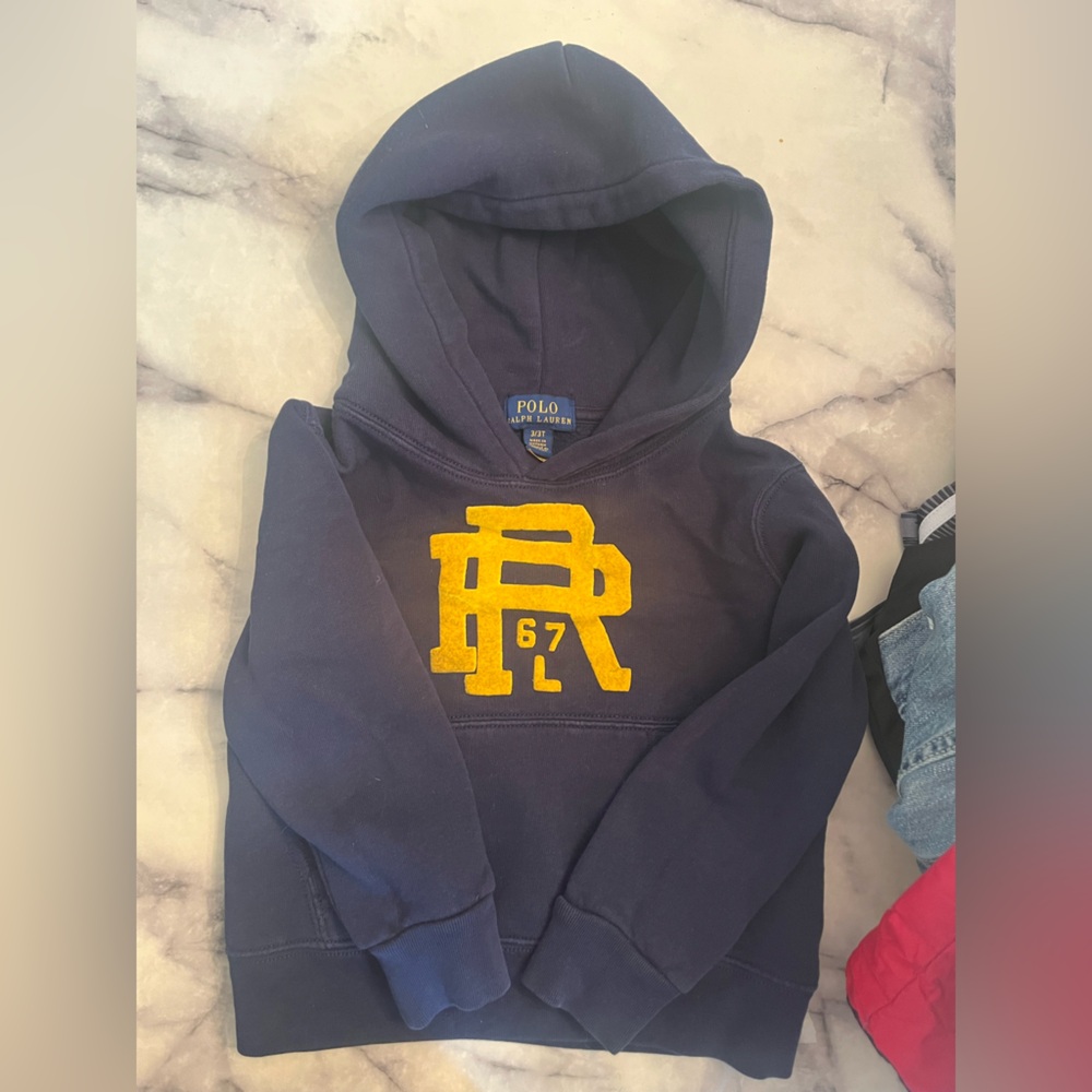 Polo by Ralph Lauren Blue Hoodie with Yellow Accent